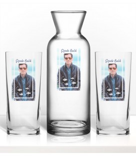 Kişiye Özel Renkli Baskılı Rakı Kadehi Karaf Set