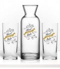 Kişiye Özel İkili Rakı Kadehi Karaflı Ahşap Kutulu Set -emr14-