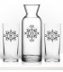 Kişiye Özel İkili Rakı Kadehi Karaflı Ahşap Kutulu Set -emr18-