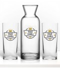 Kişiye Özel İkili Rakı Kadehi Karaflı Ahşap Kutulu Set -emr17-