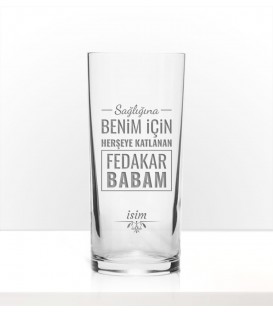 Babaya Özel Lazer İşleme Tek Rakı Kadehi