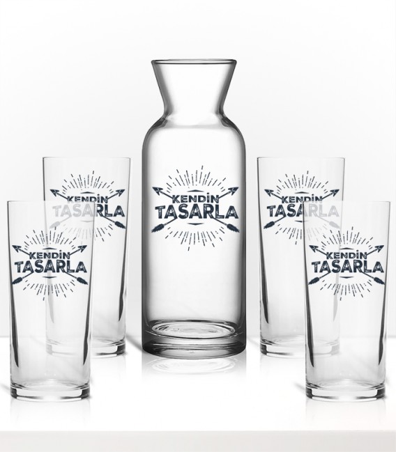 Kişiye Özel Tasarım Rakı Kadehi ve Karaf Set