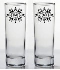 İsminize Özel Renkli Baskılı İkili Long Drink Votka Kadehi