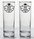 İsminize Özel Renkli Baskılı İkili Long Drink Votka Kadehi