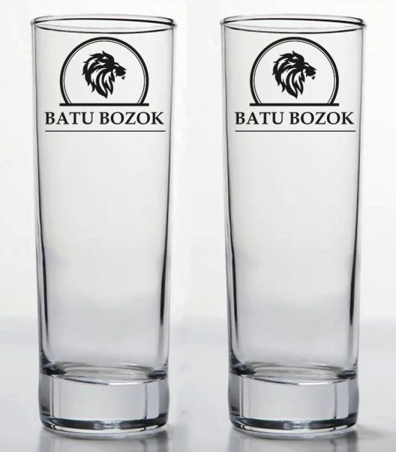 İsminize Özel Renkli Baskılı İkili Long Drink Votka Kadehi