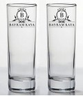 İsminize Özel Renkli Baskılı İkili Long Drink Votka Kadehi