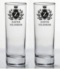 İsminize Özel Renkli Baskılı İkili Long Drink Votka Kadehi