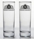 İsminize Özel Renkli Baskılı İkili Long Drink Votka Kadehi