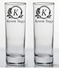 İsminize Özel Renkli Baskılı İkili Long Drink Votka Kadehi