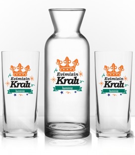 Babalara Özel İsimli Rakı Kadehi ve Karaf Seti