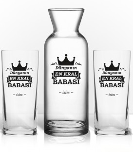 Babalara Özel İsimli Rakı Kadehi ve Karaf Seti