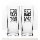 Rakı Sözleri Renkli Baskılı İkili Rakı Bardağı Kadeh