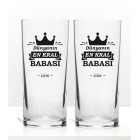 Dünyanın En Kral Babasına Özel Renkli Baskılı İkili Rakı Bardağı Kadeh