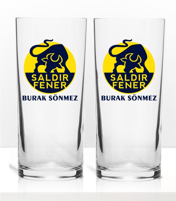 Şampiyon Taraftar Serisi Kadıköy Boğası Renkli Baskılı İkili Rakı Bardağı Kadeh