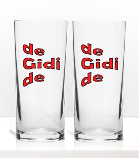 Ege Serisi de Gidi de Tasarım Renkli Baskılı İkili Rakı Bardağı Kadeh