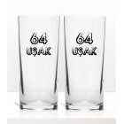 Ege Serisi 64 Uşak Tasarım Renkli Baskılı İkili Rakı Bardağı Kadeh
