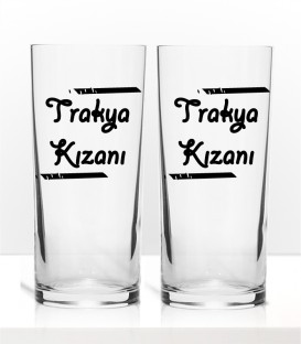 Trakya Serisi Trakya Kızanı Tasarım Renkli Baskılı İkili Rakı Bardağı Kadeh