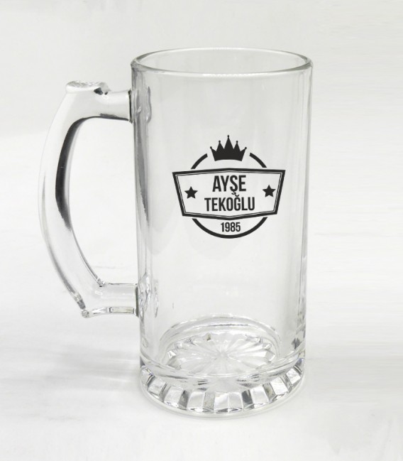 İsimli Kişiye Özel Tasarım Bira Bardağı 500 ML