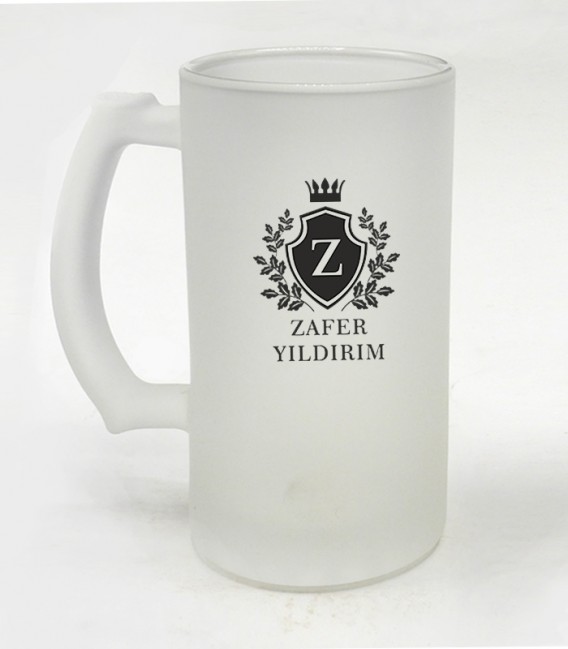 İsimli Kişiye Özel Tasarım Buzlu Cam Bira Bardağı 500 ML