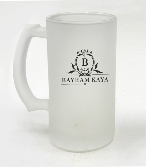 İsimli Kişiye Özel Tasarım Buzlu Cam Bira Bardağı 500 ML