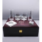 Kişiye Özel Ahşap Kutulu İmza Serisi Lüx Rakı Bardağı + Viski Kadehi Bardak Altı Granit Viski Soğutma Taşı Seti
