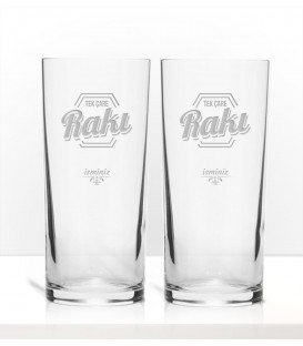 Tek Çare Rakı Kişiye Özel Lazer İşleme İkili Rakı Kadehi